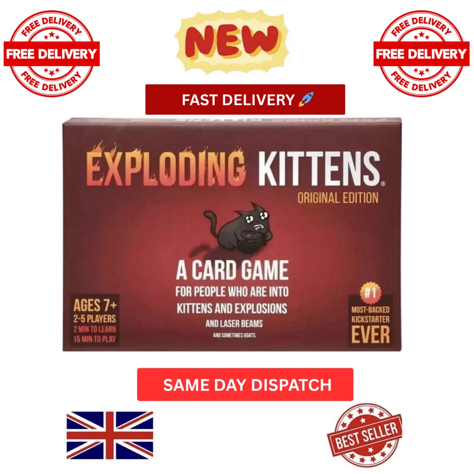 New Exploding Kittens Card Game Original Fun Family Adults & Kids - Image 2 of 4