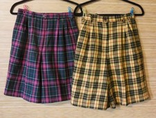Vintage PENDLETON Lot of 2 Shorts Plaid Wool Yellow Black Red Green Red 6/8 VTG