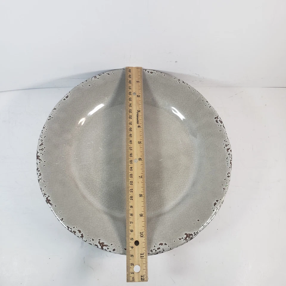 Conjunto de 4 Pratos de Jantar Il Mulino New York Rústico Crackle Marrom Melamina 11" - Imagem 3 de 4