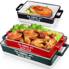 3 Pack Ceramic Baking Dishes, Casserole Dishes for Oven, Rectangular Lasagna .