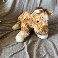 Aurora Medium Brown Flopsie 12" Mocha Horse Plush Stuffed Animal white feet