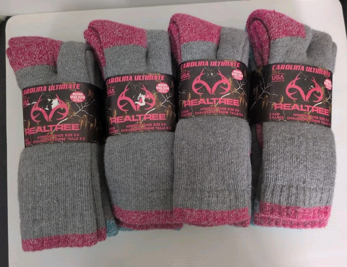 8 Pairs of Carolina Ultimate RealTree Womens Size 6-9 Merino Wool Blend Socks