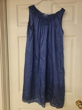 Vintage Lorraine Nightgown with Lace Navy Size Medium