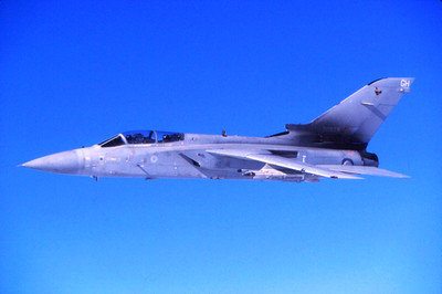 Original colour slide Tornado F.3 ZE838/GH of 43 Sqdn. RAF (Air to Air view)