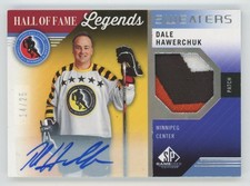 2021-22 SP Game Used HOF Legends Sweaters Auto Patch Dale Hawerchuk Auto 14/25