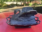 Rare Fenton For Levay Satin Black Amethyst Swan On Nest Candy Dish / 5 Of Only 5