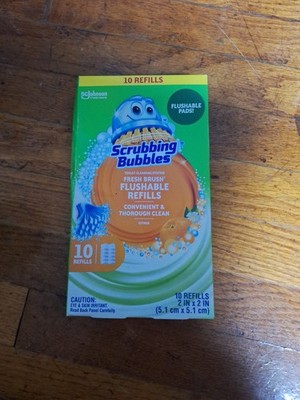 Scrubbing Bubbles Flushable Fresh Wand Refills 10 Each, Citrus Scent NEW ,