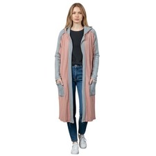 NWT Blue Velvet Dusty Rose and Blue Color Block Duster/Open Coat Sz L