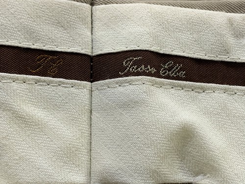 Tasso Elba Lanificio Comero Super 100’s Tan Pleated Cuffed Lined Pants 40X30 - Picture 8 of 9