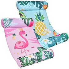 2 Pack Inflatable Pool Floats - Water Hammock for Flamingos Pineapples