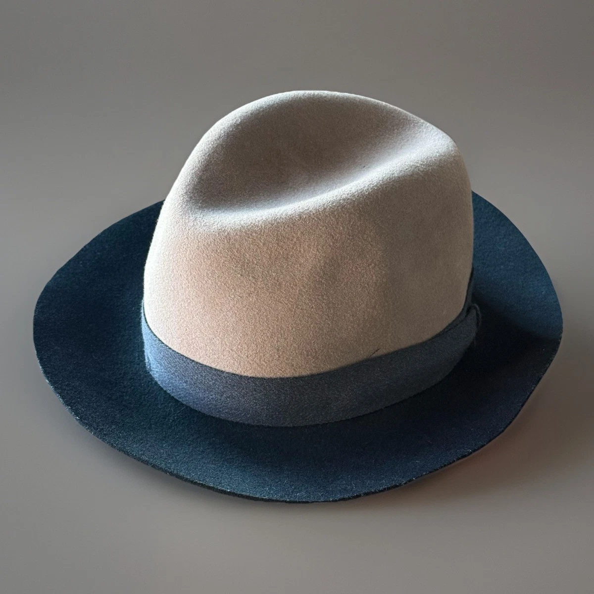 Rag & Bone Hat Fedora Fitted Womens M Navy Wool Floppy Wide Brim Leather rag & bone Fedora Hats for Women for sale | eBay main image 4