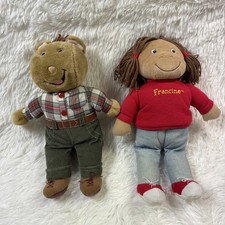Vintage 1996 Arthur Francine Plush 15 inch PBS Eden Toys Pair