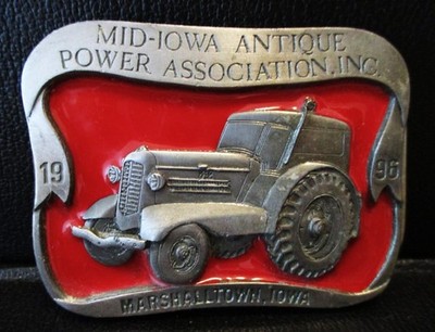 Minneapolis Moline UDLX Tractor Belt Buckle Mid-Iowa Antique Power 1996 Marshall