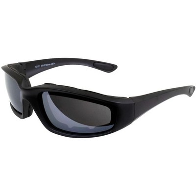Raze Eyewear SR-2 ANSI Z87 Padded Safety Glasses Black Frames + Smoke Lenses