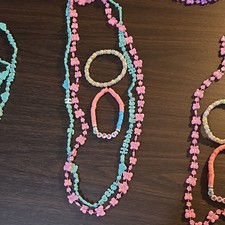 Multicolor Butterfly Adjustable Plastic Jewelry Set Necklace Bracelet Kids