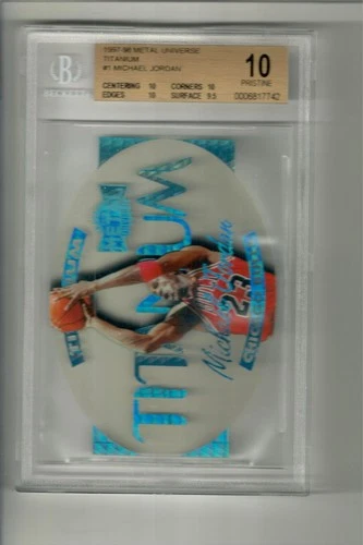 MICHAEL JORDAN 1997-98 METAL UNIVERSE TITANIUM BGS 10 PRISTINE INSERT CARD #1!