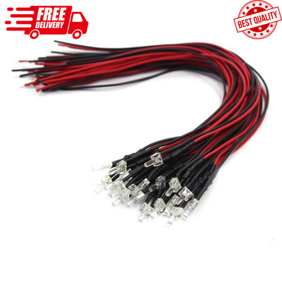 20pcs Pre-Wired 2mm Warm White LED Lights for Model Train Layouts & Projects