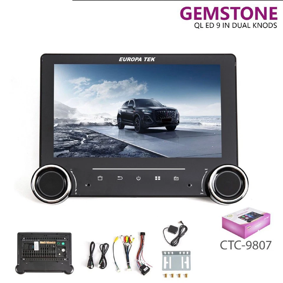 Autoradio Android 15.0 Coche Carplay 9" Wifi GPS Bluetooth 4+ 64GB Qled CTC-9807 - Imagen 2 de 4