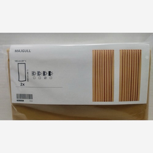 Ikea MAJGULL 57" x 98” Room Darkening Curtains Yellow Mustard Gold 904.177.87 - Picture 2 of 5