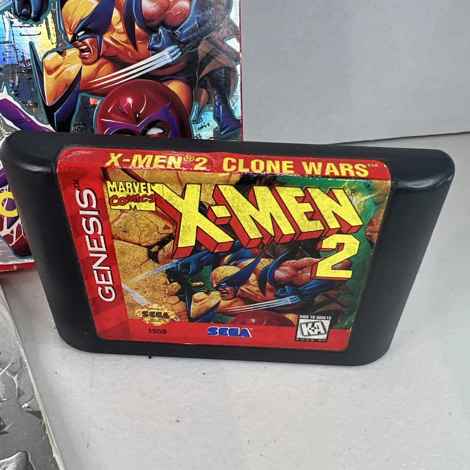 1995 SEGA GENESIS X-MEN 2 CLONE WARS COMPLETE CIB With Original Manual And Box. - Image 2 of 4