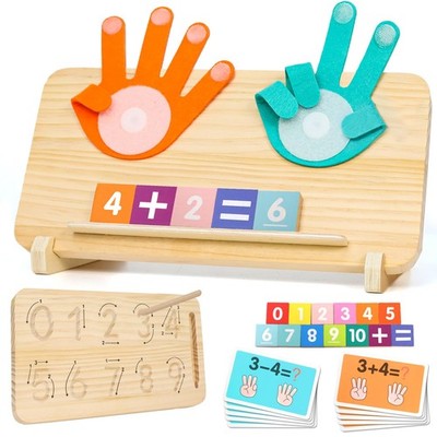 Montessori Math Learning Toys for Toddlers 3-5, Double-Sided Finger Counting ...