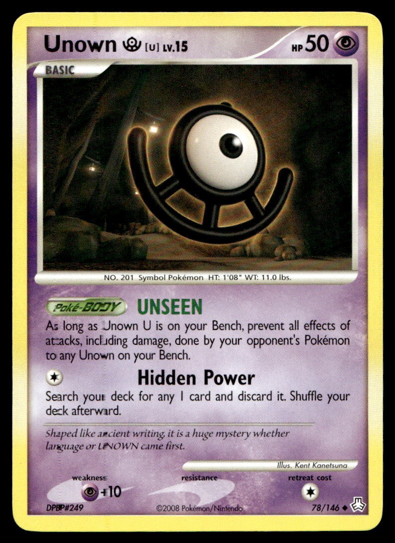 Unown (U) Legends Awakened Uncommon 78/146 2008 Pokemon TCG