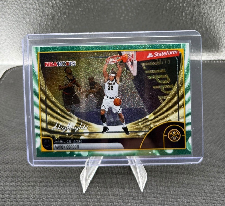 2025-26 Topps NBA Hoops Aaron Gordon #266 Green Pixel Burst /75 Nuggets 🔥