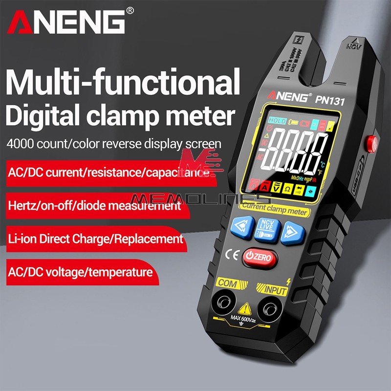 ANENG Clamp Meter Digital Multimeter NCV AC DC Volt Amp Ohm Hz Diode Auto Range