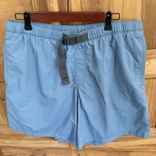 Columbia Omni Shade Mens Shorts Large Belted Blue Pockets Fishing Swim Lined