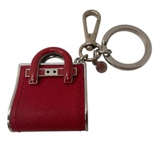 Michael Kors Red Mini Handbag Keychain Keyring Bag Clip With Silver-Tone Metal