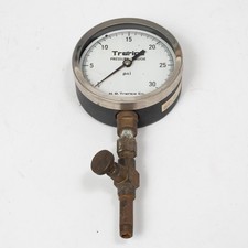 Vintage Trerice Pressure Gauge 0-30 PSI H.O. Trerice Co. Industrial Brass Valve