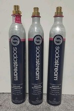 Lot of 3 SodaStream CO2 EMPTY Cylinder Replacement Refill Canisters 60L 14.5 oz