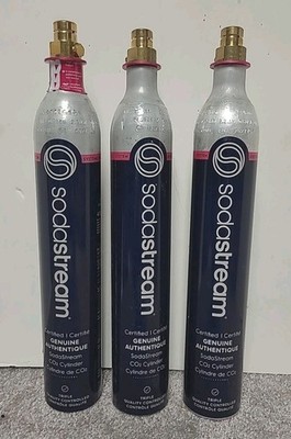 Lot of 3 SodaStream CO2 EMPTY Cylinder Replacement Refill Canisters 60L 14.5 oz