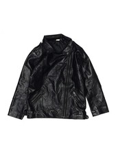 Unbranded Girls Black Faux Leather Jacket 130 cm