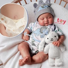iCradle Reborn Baby Doll 20inch Full Body Silicone Boy with Clothes &...
