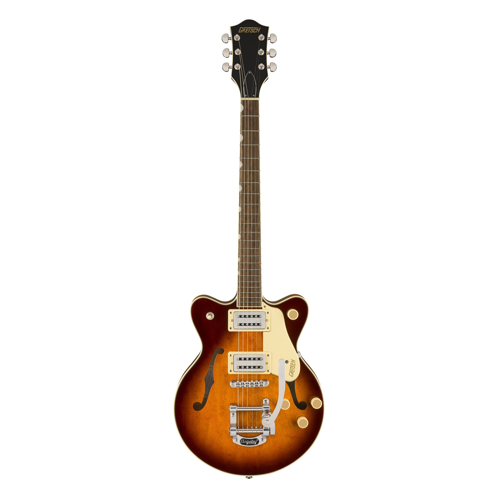 Центральный блок Gretsch G2655T Streamliner Jr с двойной огранкой и свечением Bigsby Forge Glow -