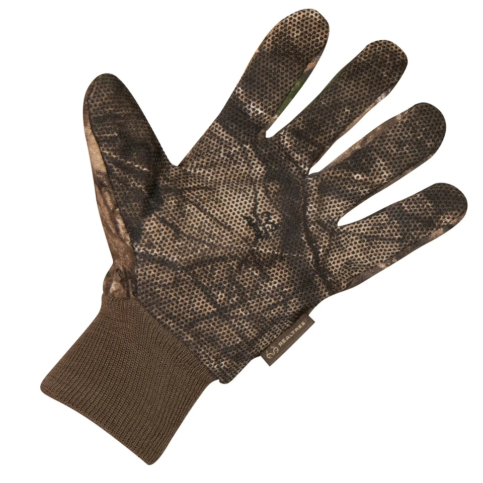 Camouflage Jersey Gloves Men's L/XL Realtree APX Knit Cuff Dot Palm Hunting Work - Image 3 of 4