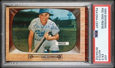PEE WEE REESE 1955 BOWMAN PSA/DNA ON CARD AUTO 5/9 ! *NEW SLAB  ! *DODGERS WS YR