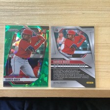 2025 Panini Prizm Baseball Darren Baker Green Cracked Ice Prizm #130 RC A-25