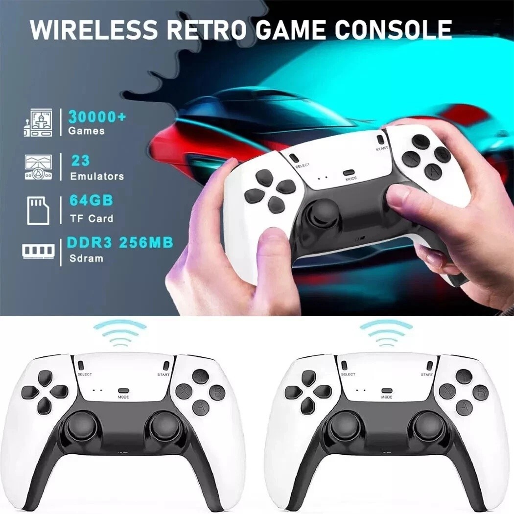 Consola de juegos TV Game Stick M15 4K HD HDMI de 128GB con controles inalámbricos 2.4G