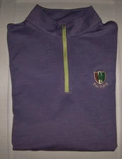 PETER MILLAR 1/4 Zip Pullover Sweater Perth Shirt PINE VALLEY GOLF CLUB M Purple