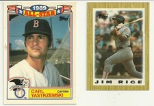VINTAGE RED SOX LOT (2) #22 1990 YASTRZEMSKI All-Star  1987 MINI JIM RICE NM