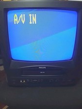 Vintage PHILIPS 13  CRT TV/VCR Combo CCC130AT01 Retro Gaming with Remote