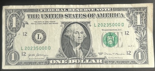 Banconota $1 maggio 2023 mese compleanno fantasia numero di serie L20235000D serie 2017 - Foto 2 di 3