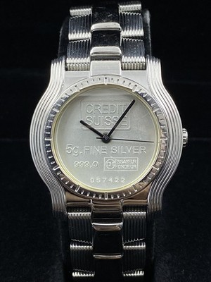 DORIS BLASER DIAL MADE FROM 5-GRAM CREDIT SUISSE .999 FINE SILVER INGOT WATCH