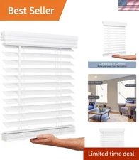 Moisture-Resistant Window Blinds 27x64 Bright White