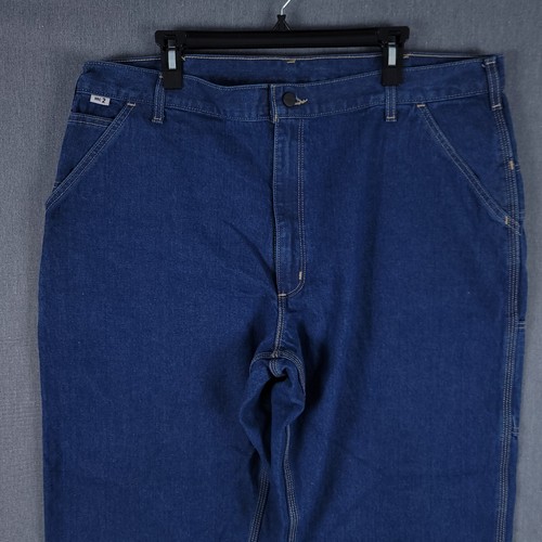Carhartt FR Jeans Mens Size 42x32 (40x32) Blue Flame Resistant Dungaree FRB 13 - Picture 2 of 12