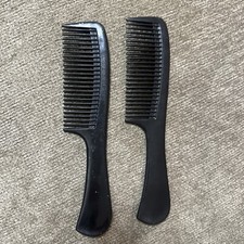 Vintage unbreakable comb collectible for all hair Set Of 2 Black Stamped HtF Og