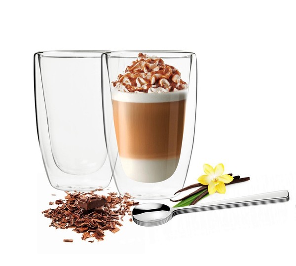 2 Doppelwandige Latte Macchiato GläSer 450Ml KaffegläSer TeegläSer ThermogläSer-image