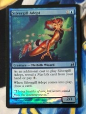 Silvergill Adept FOIL MTG Lorwyn Blue Uncommon Creature Heavily Played x1 OC2